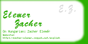 elemer zacher business card