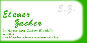 elemer zacher business card